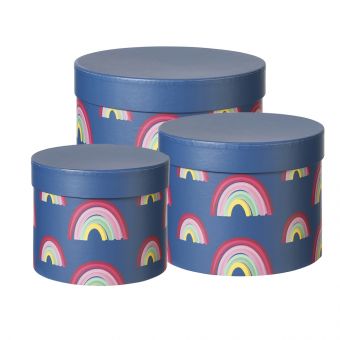 Rainbow Lined Hat Boxes (Set of 3)