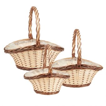 Hanna Willow Baskets - Round Curved (Set of 3)