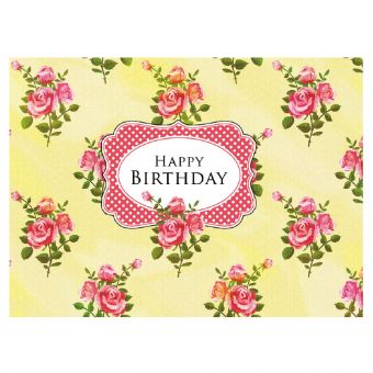 Happy Birthday - Pink Rose Bunch